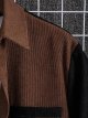 Men's Casual Button Up Shirt Pocket Short Sleeve Colorblock Collar Blouse Tops